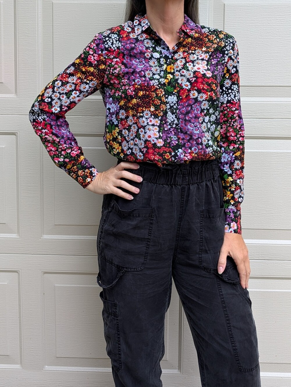 EQUIPMENT FEMME floral silk button down shirt S